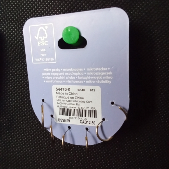 Claire's Stackables Silver & Gold Tone Earrings Micro Studs Sensitive Solutions - Picture 6 of 7